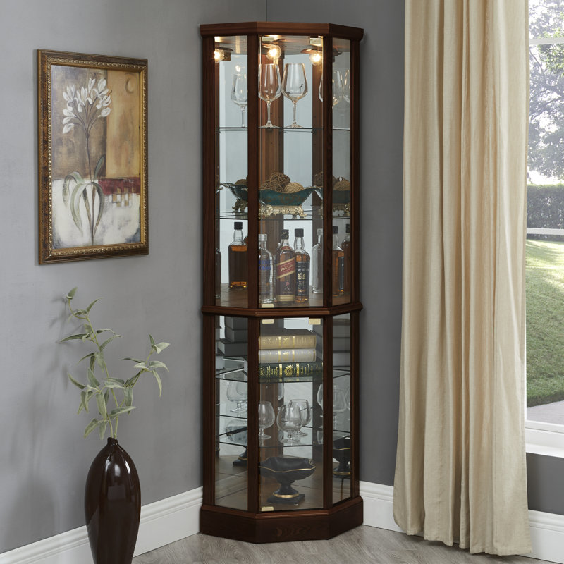 Charlton Home Franklyn Corner Lighted Curio & Reviews Wayfair